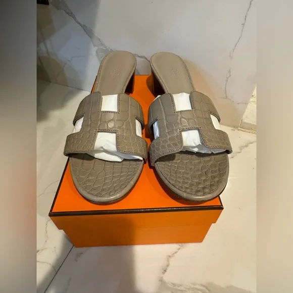 Hermes Oasis Custom Alligator Sandals Size 41.5 - Picture 12 of 15